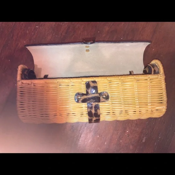 J crew leopard and rattan wicker clutch - Picture 5 of 7